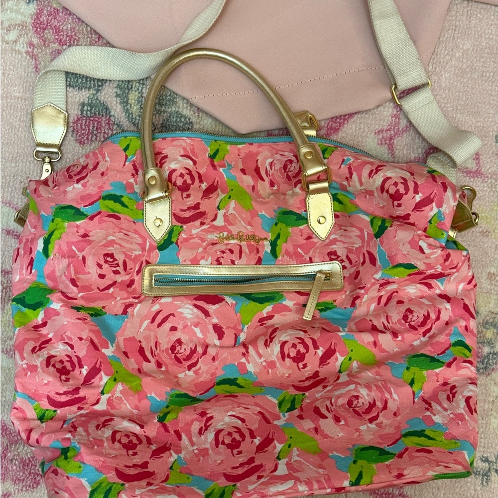 Lilly Pulitzer Hotty Pink First Impressions Travel Weekender Bag